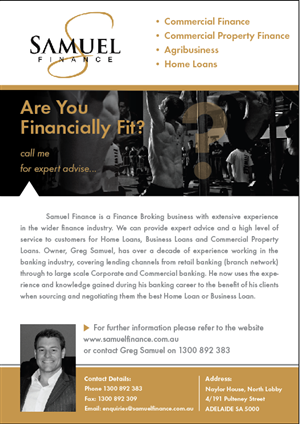 Flyer Design by Maike Geraghty D3SIGN! for Samuel Finance Pty Ltd | Design: #2419936