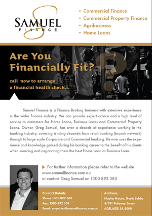 Flyer Design by Maike Geraghty D3SIGN! for Samuel Finance Pty Ltd | Design: #2425253