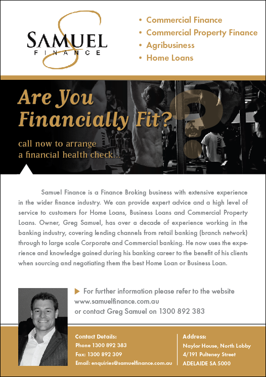 Flyer Design by Maike Geraghty D3SIGN! for Samuel Finance Pty Ltd | Design #2425265