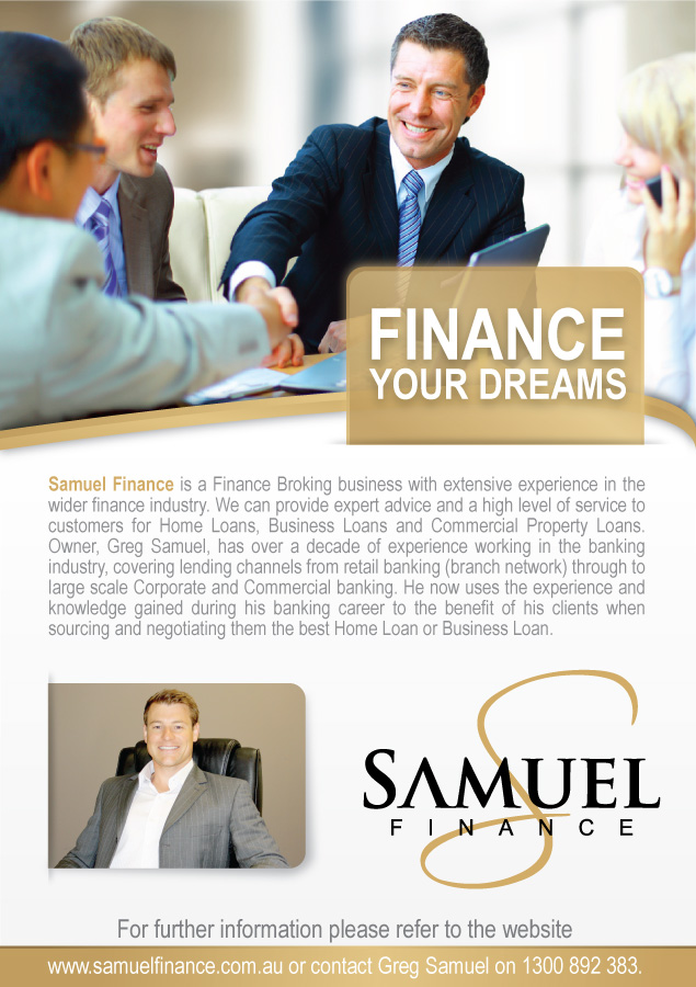 Design de Flyer par JCR pour Samuel Finance Pty Ltd | Design #2411691