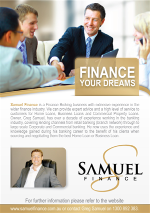 Flyer Design by JCR for Samuel Finance Pty Ltd | Design: #2411691