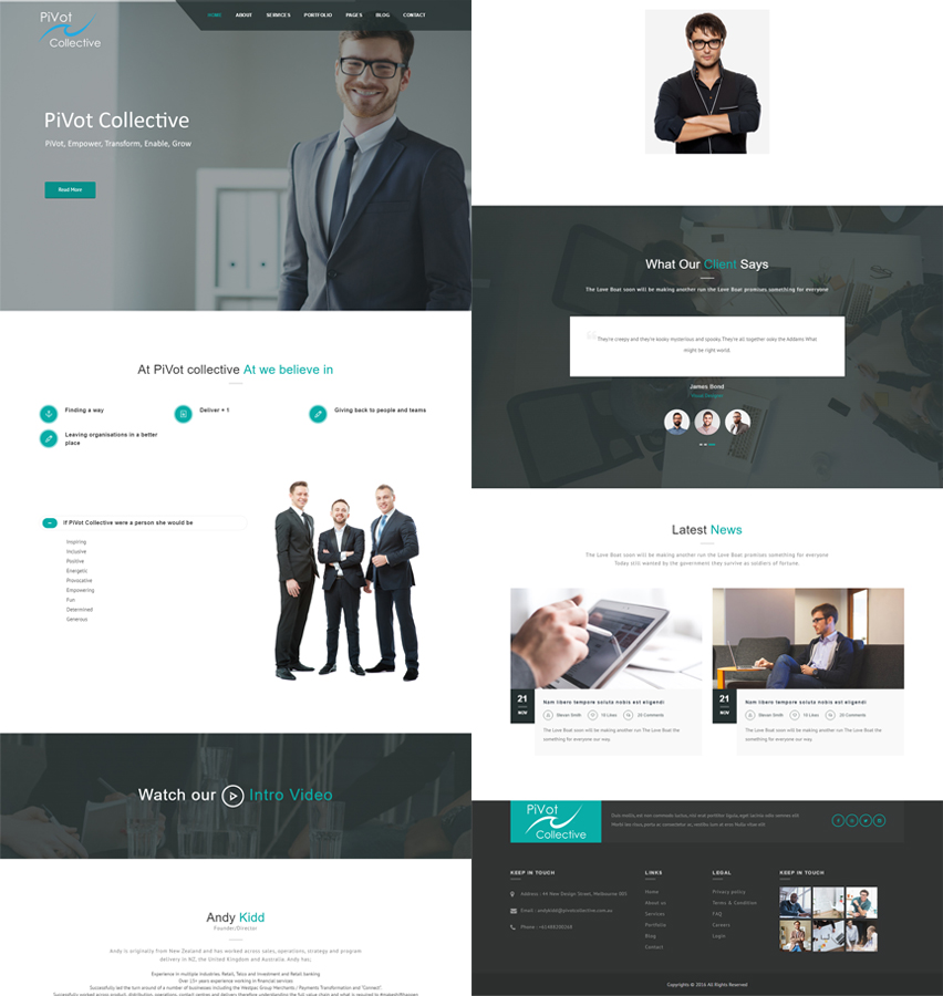 Web Design by Tenti Studio for PIVOT COLLECTIVE | Design #12141716