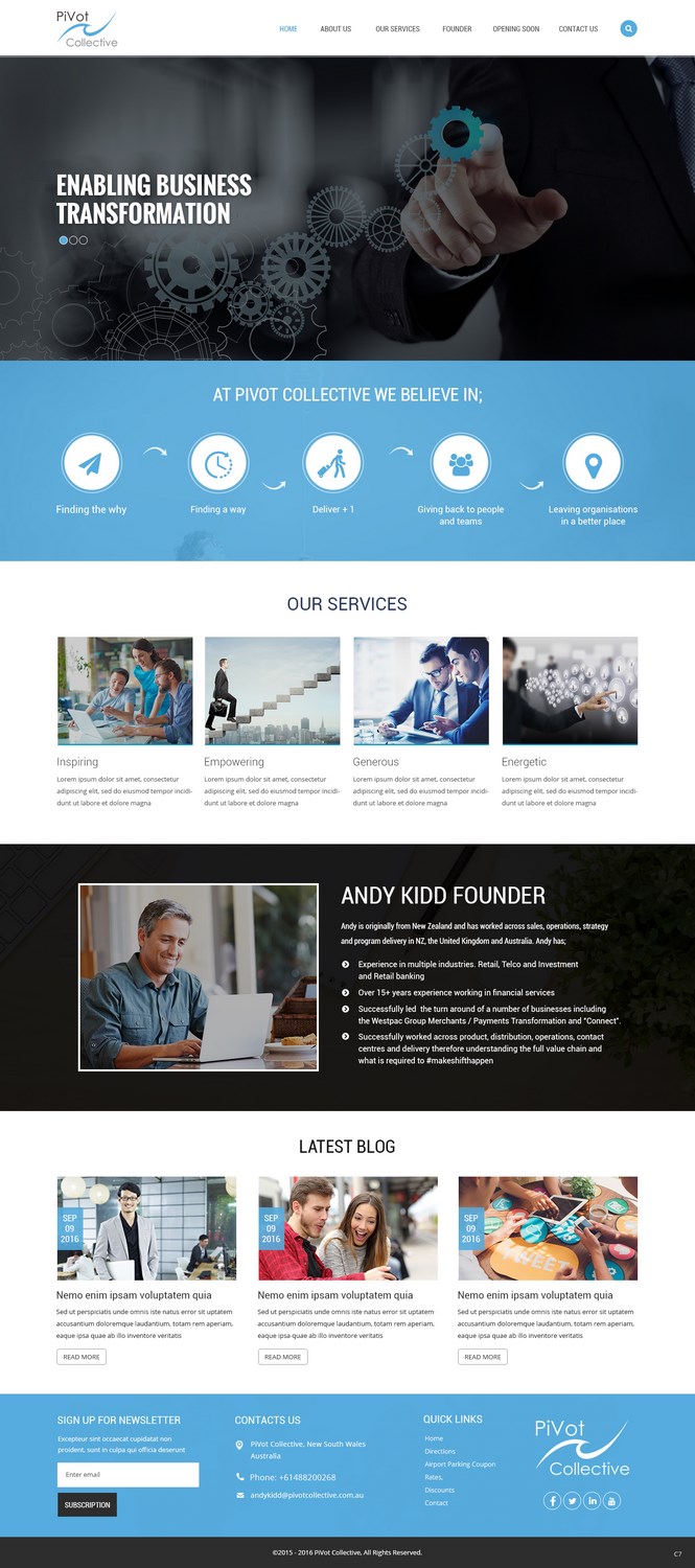 Web Design by pb for PIVOT COLLECTIVE | Design #12063235