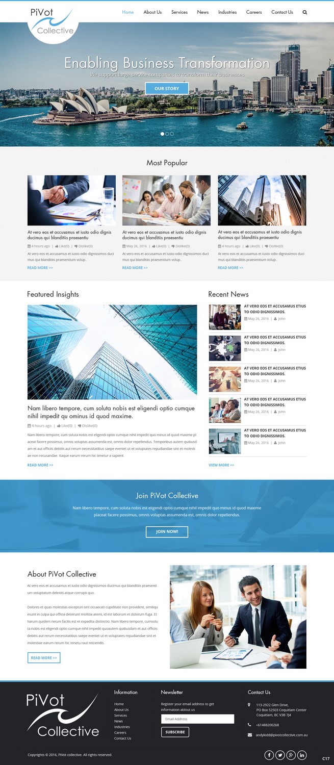Web Design by pb for PIVOT COLLECTIVE | Design #12063236