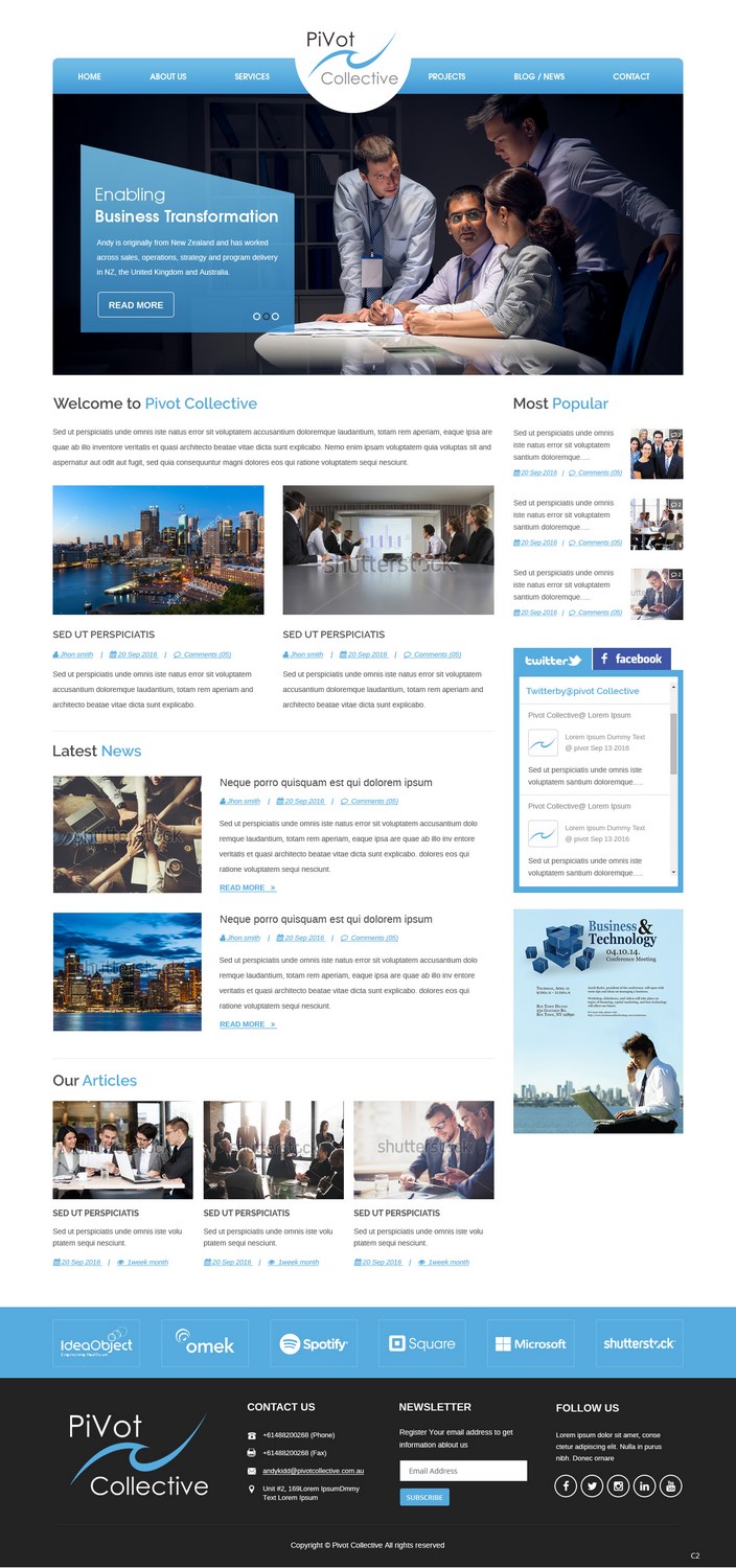 Web Design by pb for PIVOT COLLECTIVE | Design #12063237