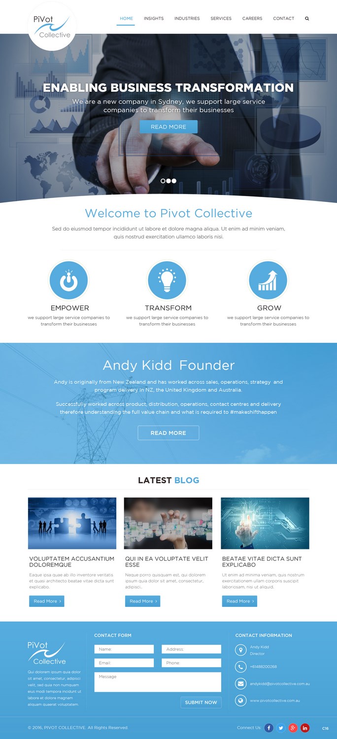 Web Design by pb for PIVOT COLLECTIVE | Design #12063245