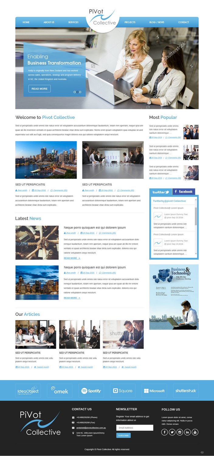 Web Design by pb for PIVOT COLLECTIVE | Design #12072579