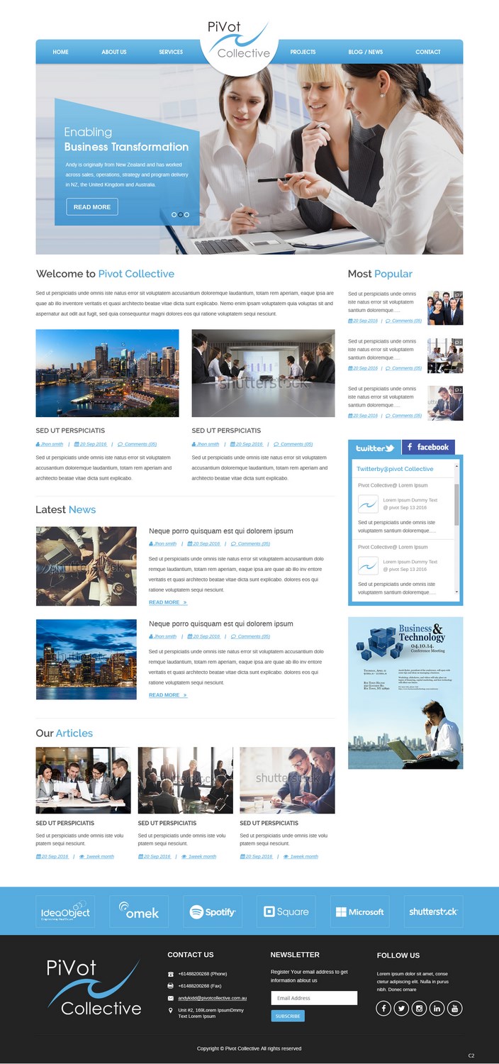 Diseño Web por pb para PIVOT COLLECTIVE | Diseño #12072580