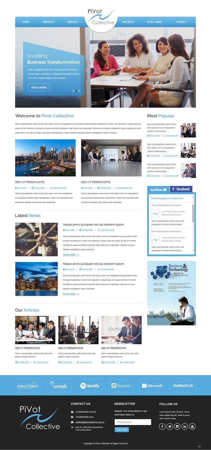 Web Design by pb for PIVOT COLLECTIVE | Design: #12072581