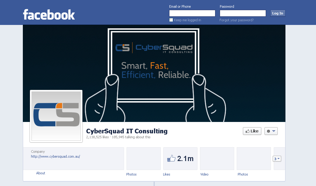 Diseño de Facebook por Makeglow720 para CyberSquad IT Consulting | Diseño #2368985