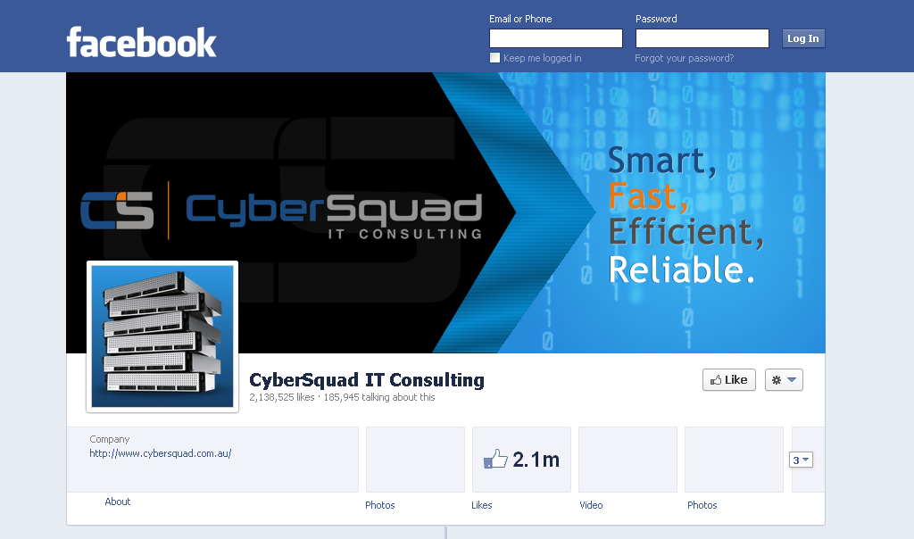 Facebook Design by Makeglow720 for CyberSquad IT Consulting | Design #2415361