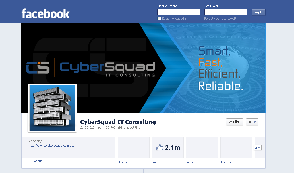 Facebook Design by Makeglow720 for CyberSquad IT Consulting | Design #2415362