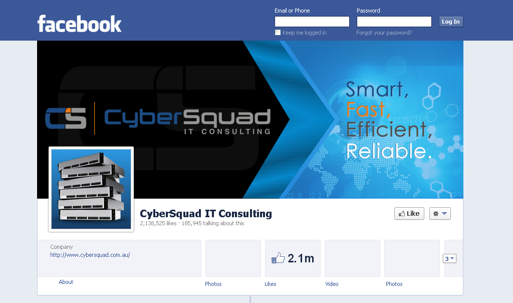 Facebook Design by Makeglow720 for CyberSquad IT Consulting | Design #2415365