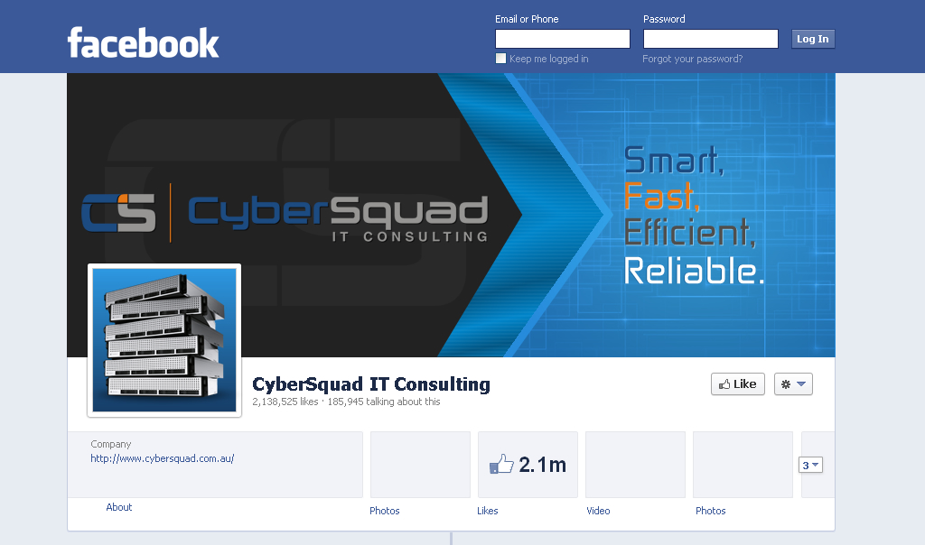 Facebook Design by Makeglow720 for CyberSquad IT Consulting | Design #2415369