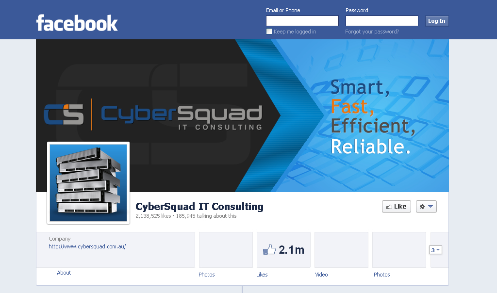 Facebook Design by Makeglow720 for CyberSquad IT Consulting | Design #2415371