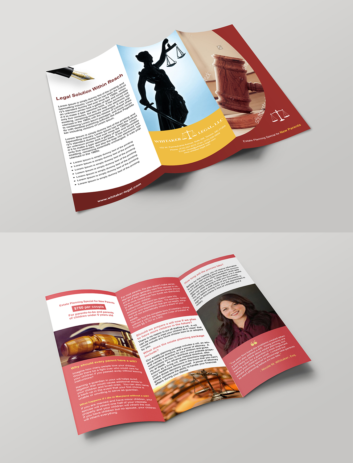 Flyer Design by EWS Webs for Whitaker Legal, LLC | Design #12033076