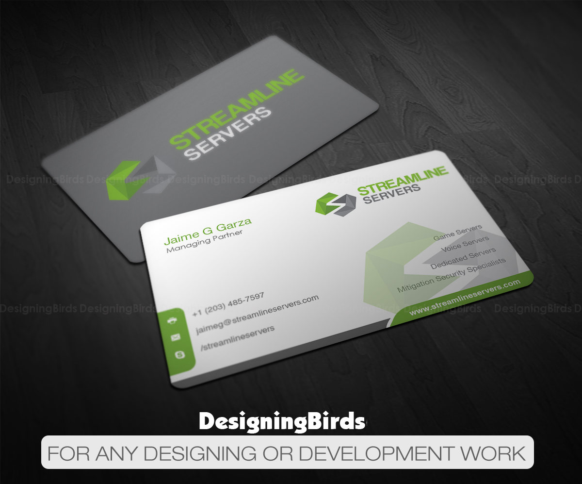 Visitenkarten-Design von Designing Birds für Streamline Servers Limited | Design #11905881