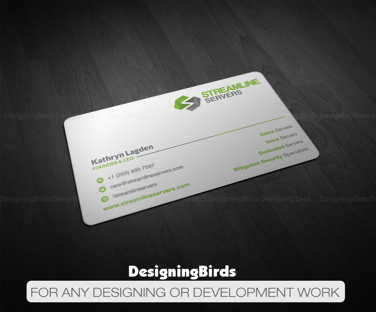 Visitenkarten-Design von Designing Birds für Streamline Servers Limited | Design #11906426