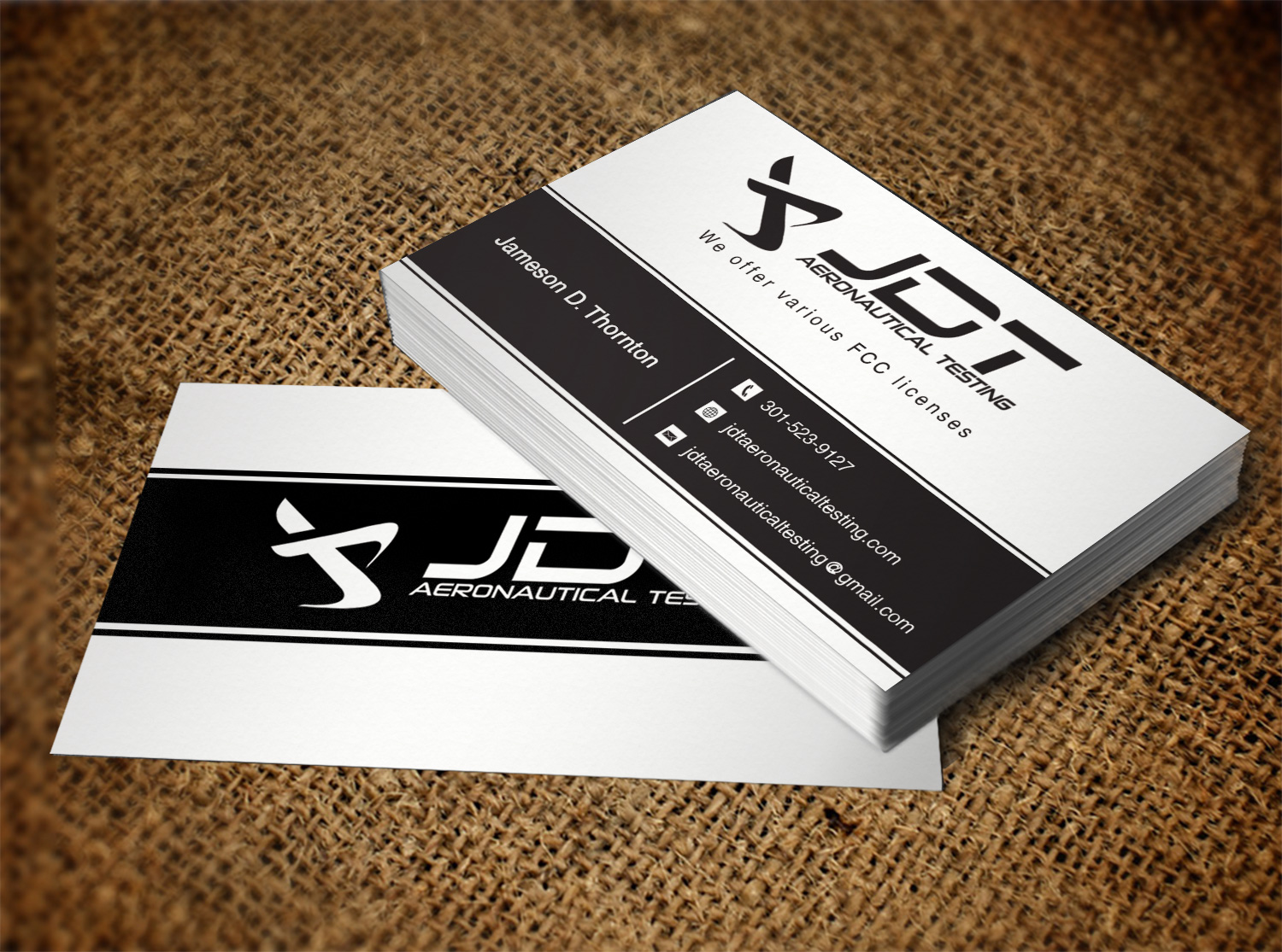 Business Card Design by Pixi Dust for JDT Aeronautical Testing | Design #11904810