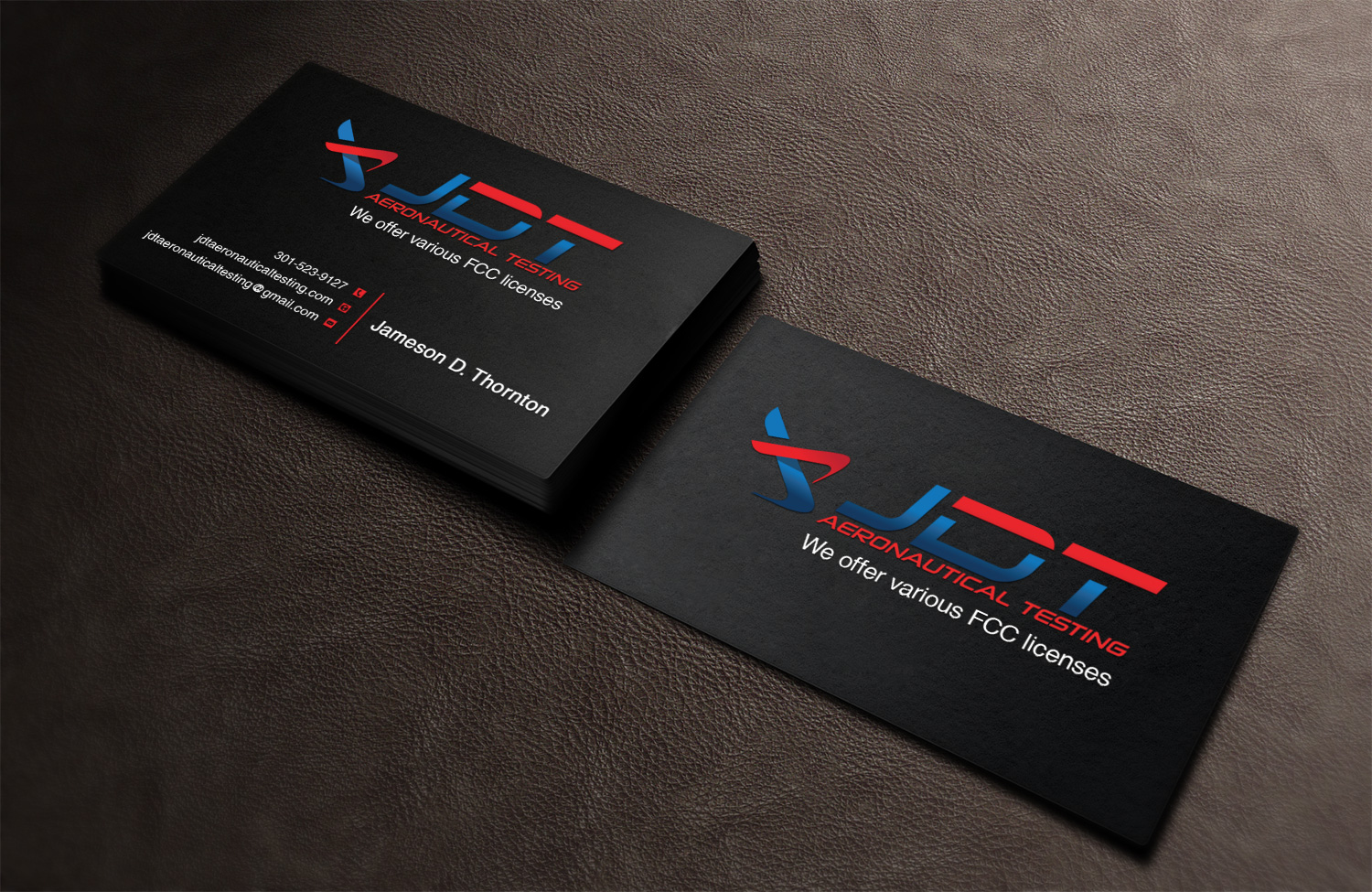 Business Card Design by Pixi Dust for JDT Aeronautical Testing | Design #11904811