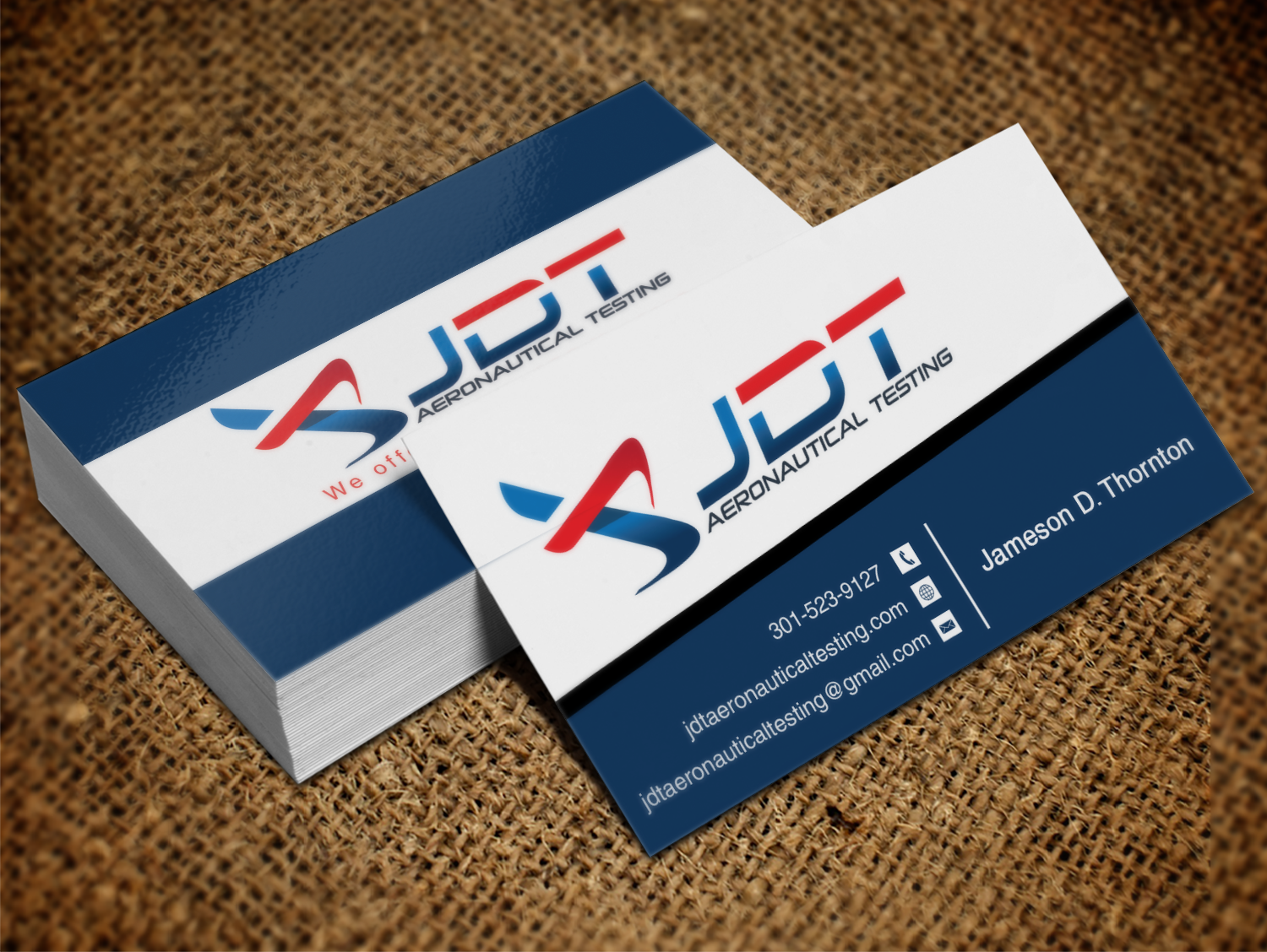 Visitenkarten-Design von Pixi Dust für JDT Aeronautical Testing | Design #11904815