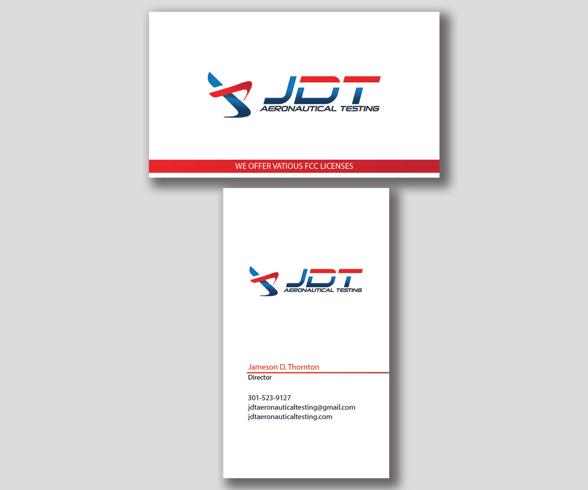 Business Card Design by ankurvats for JDT Aeronautical Testing | Design #11906213