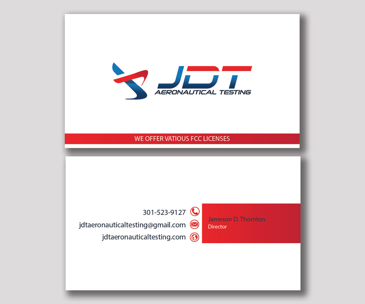 Business Card Design by ankurvats for JDT Aeronautical Testing | Design #11906215