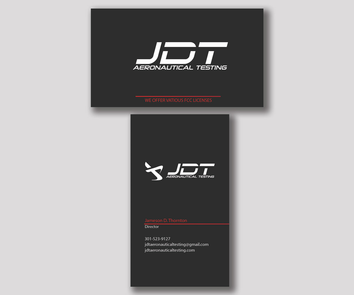 Business Card Design by ankurvats for JDT Aeronautical Testing | Design #11906229