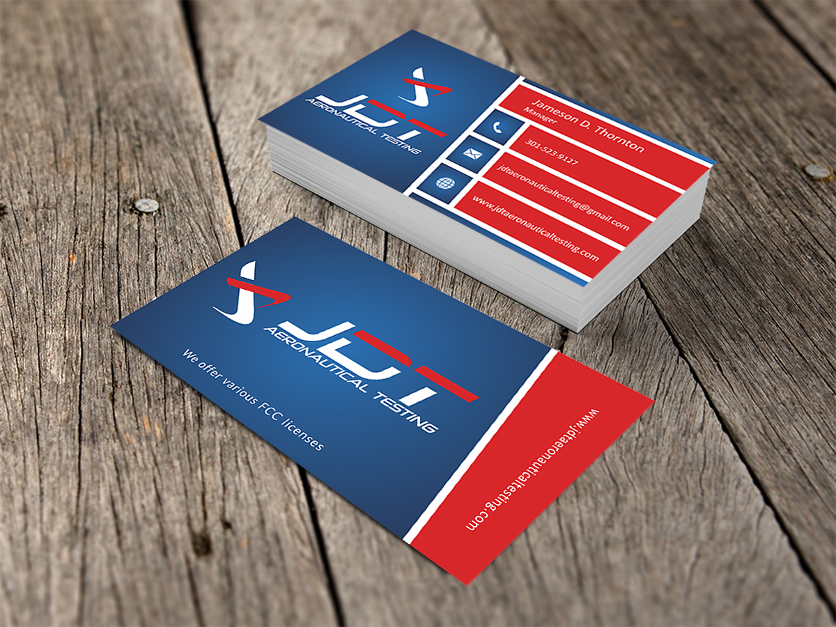 Business Card Design by SKYdesign for JDT Aeronautical Testing | Design #11951558