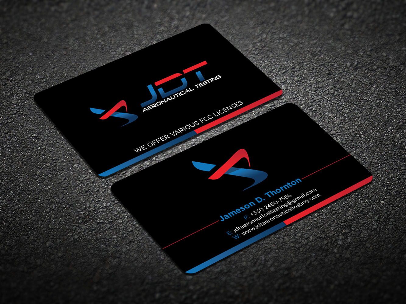 Business Card Design by Verified artistry for JDT Aeronautical Testing | Design #11908105