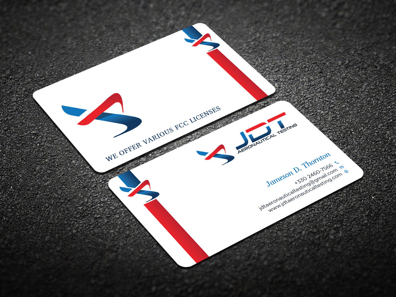Business Card Design by Verified artistry (Design garden) for JDT Aeronautical Testing | Design #11991236