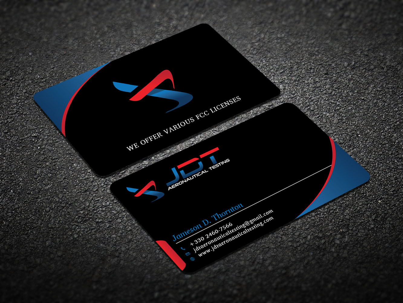 Business Card Design by Verified artistry for JDT Aeronautical Testing | Design #11991249