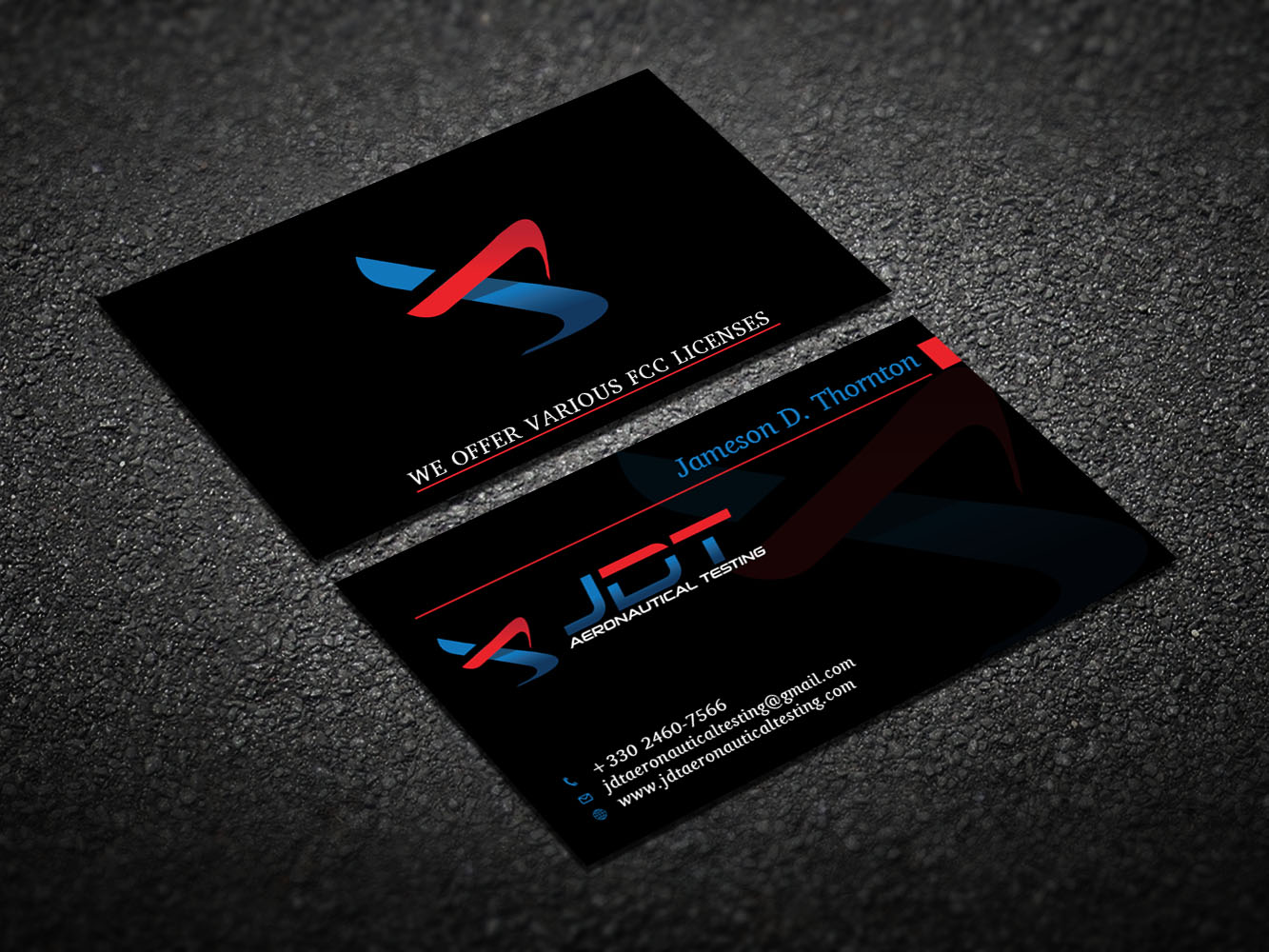 Business Card Design by Verified artistry for JDT Aeronautical Testing | Design #11991255