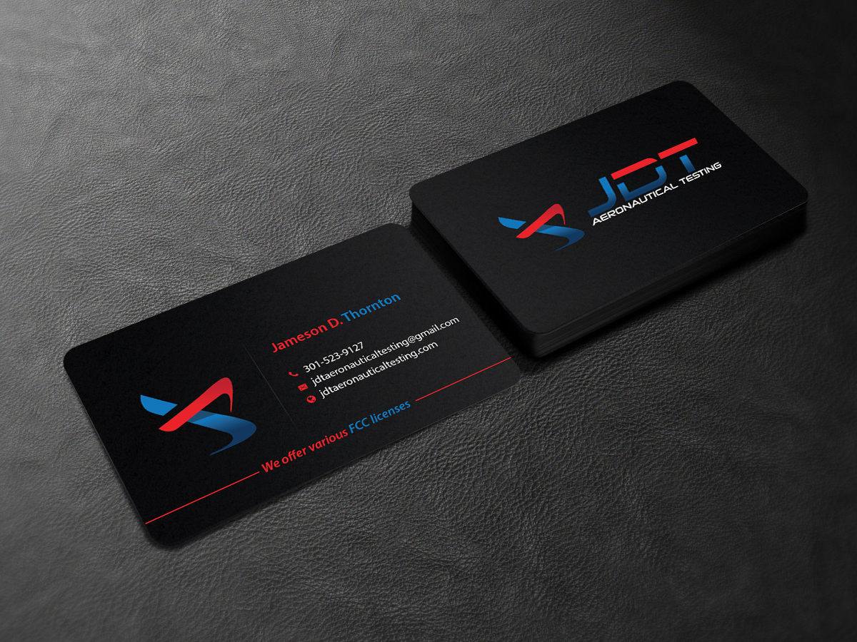 Business Card Design by Creations Box 2015 for JDT Aeronautical Testing | Design #11911379