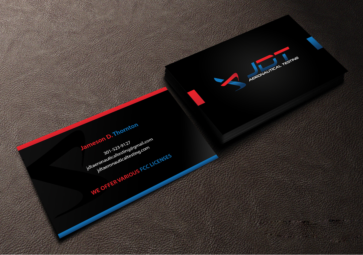 Business Card Design by Creations Box 2015 for JDT Aeronautical Testing | Design #11911380