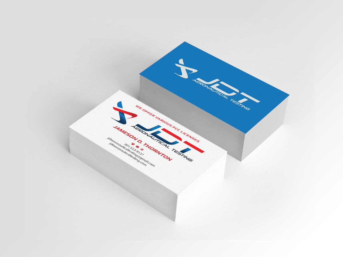 Business Card Design by Creations Box 2015 for JDT Aeronautical Testing | Design #11911383