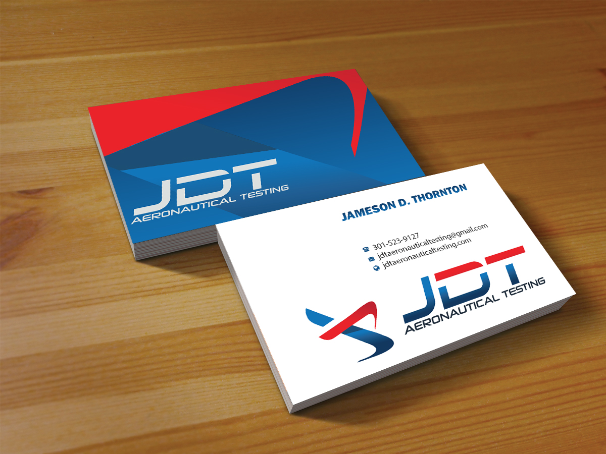 Business Card Design by Creations Box 2015 for JDT Aeronautical Testing | Design #11911390