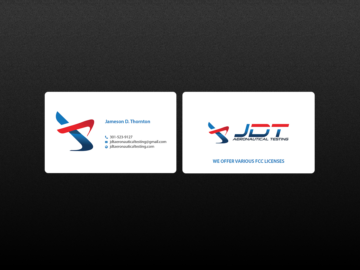 Business Card Design by Creations Box 2015 for JDT Aeronautical Testing | Design #11911394