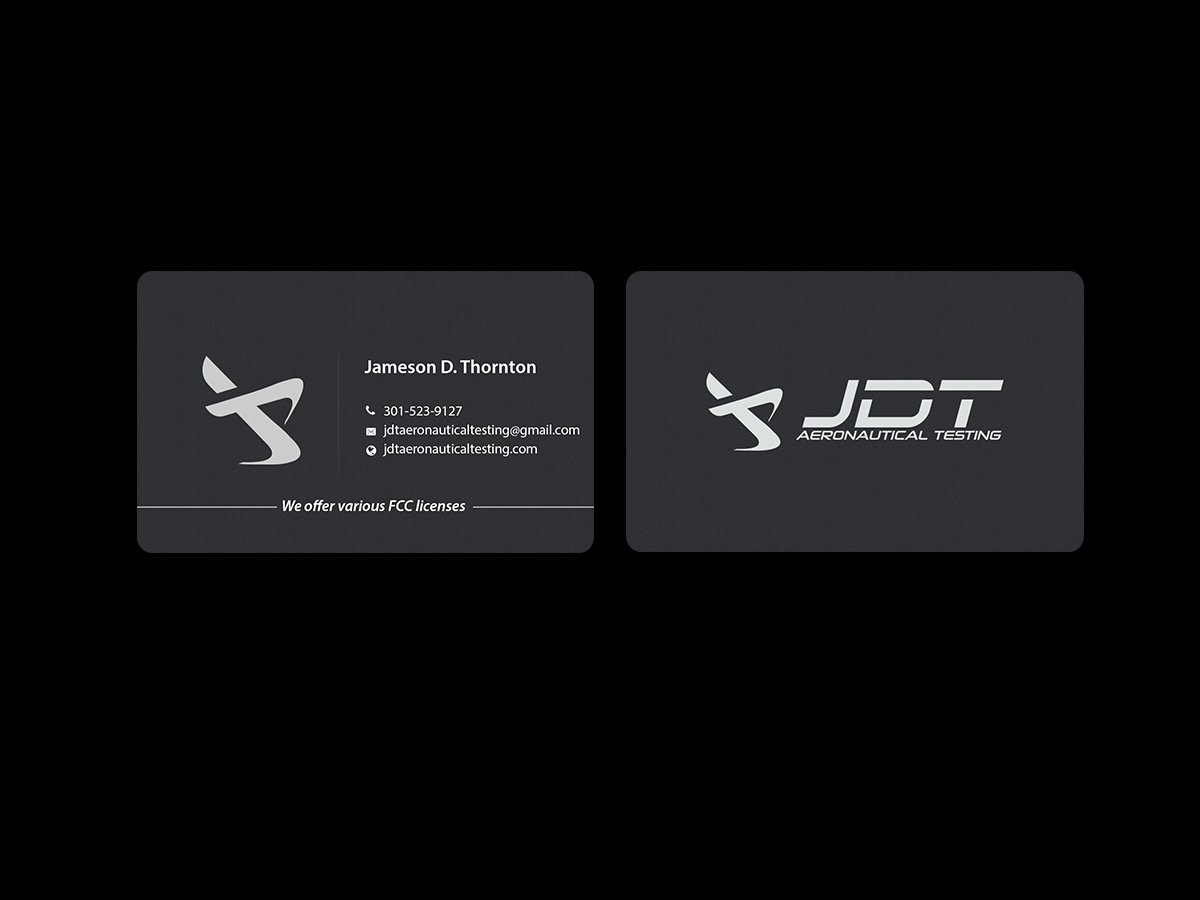Business Card Design by Creations Box 2015 for JDT Aeronautical Testing | Design #11911399