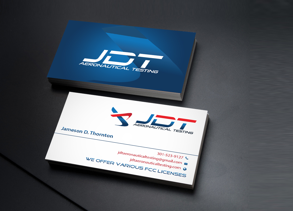 Business Card Design by Creations Box 2015 for JDT Aeronautical Testing | Design #11911400