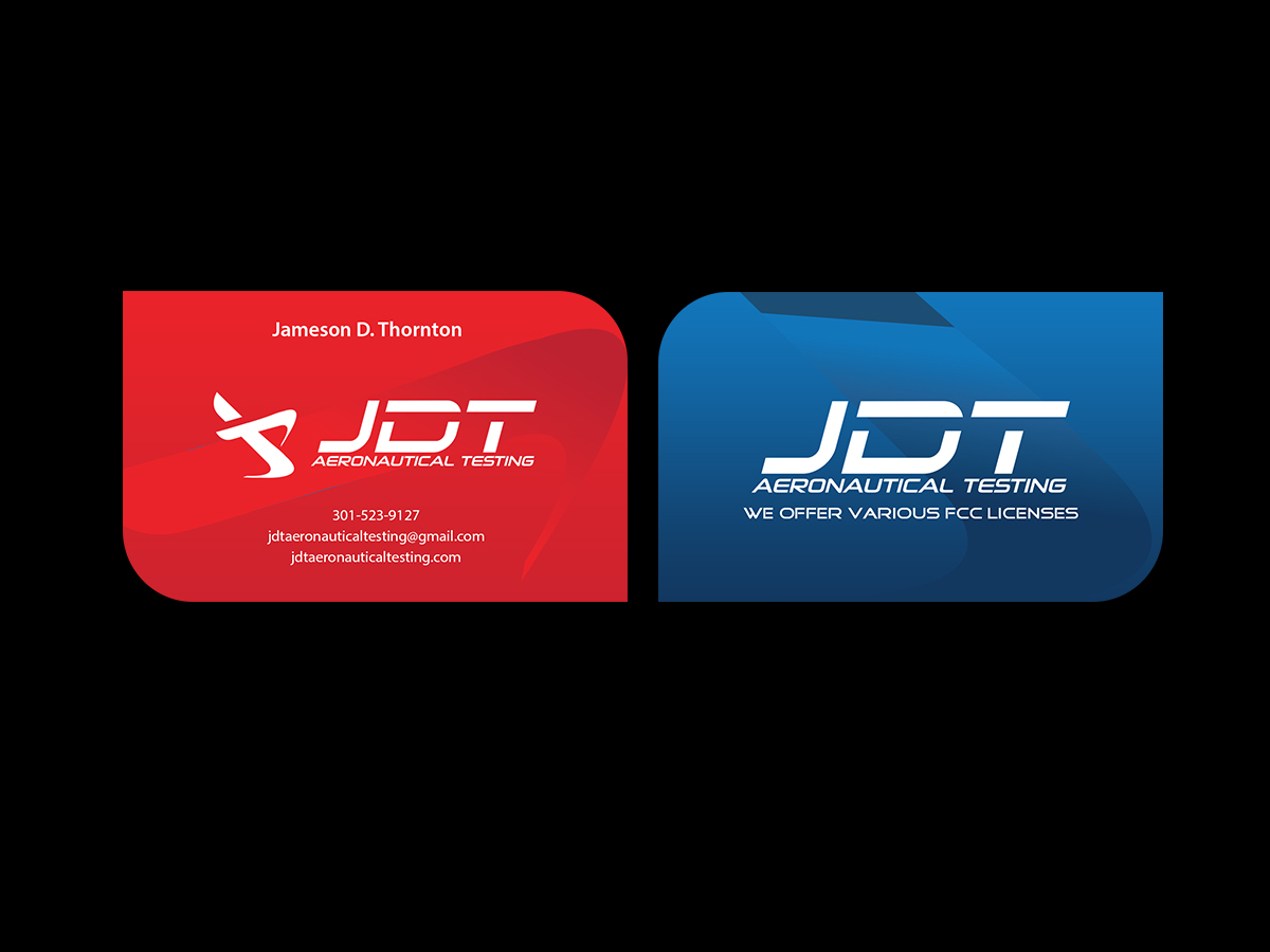 Business Card Design by Creations Box 2015 for JDT Aeronautical Testing | Design #11911402