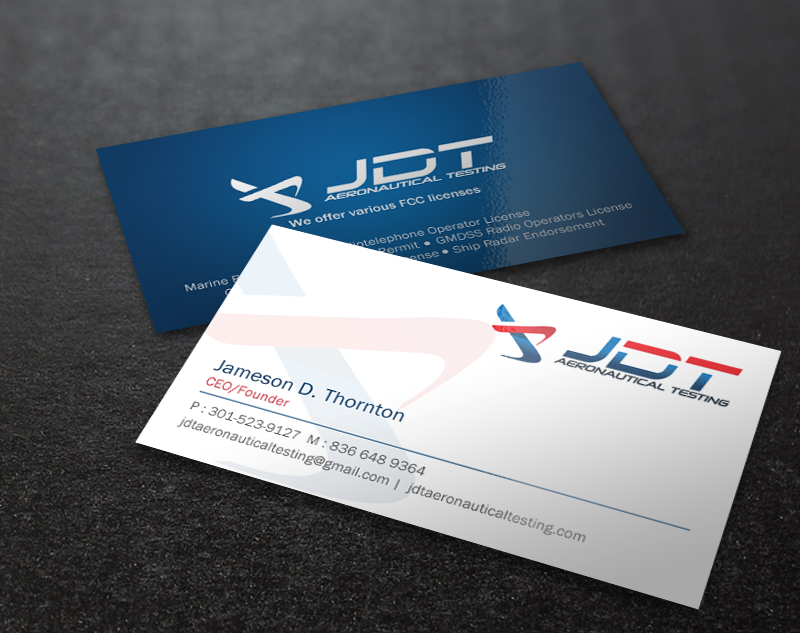 Business Card Design by Brand aid for JDT Aeronautical Testing | Design #11932075