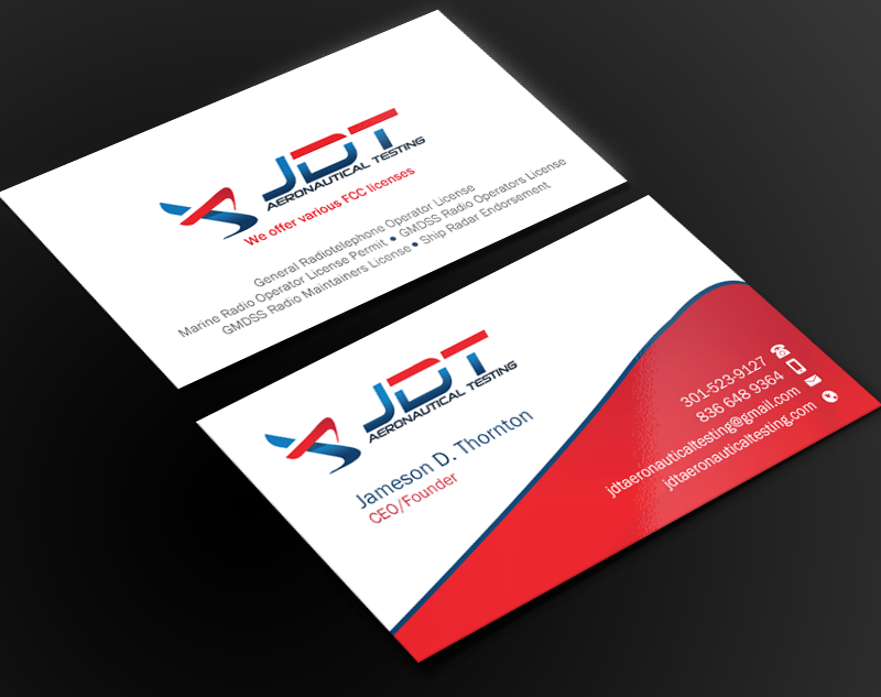 Business Card Design by Brand aid for JDT Aeronautical Testing | Design #11932077