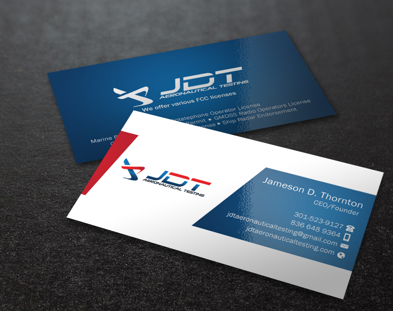 Business Card Design by Brand aid for JDT Aeronautical Testing | Design #11932086