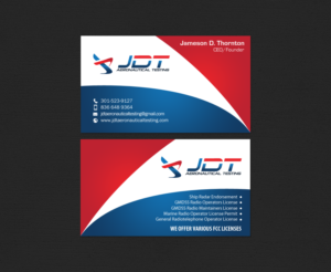 Business Card Design by chandrayaan.creative for JDT Aeronautical Testing | Design: #11906406