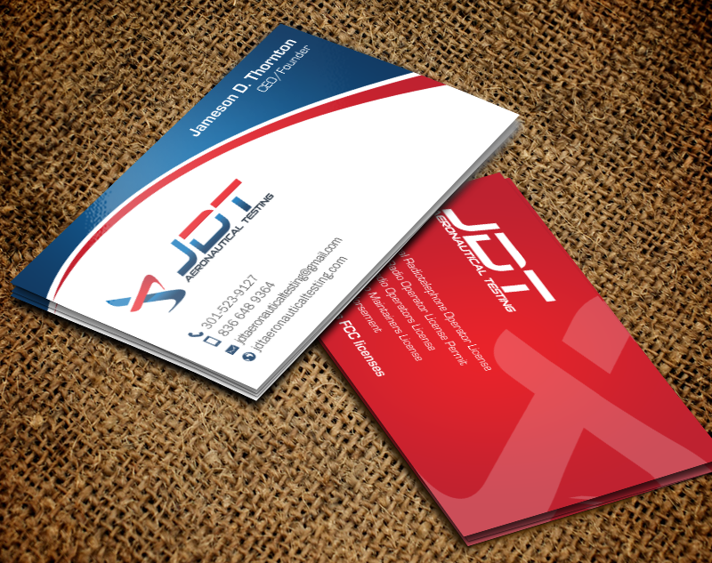 Business Card Design by chandrayaan.creative for JDT Aeronautical Testing | Design #11912890