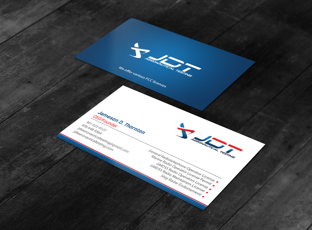 Business Card Design by chandrayaan.creative for JDT Aeronautical Testing | Design #11917432