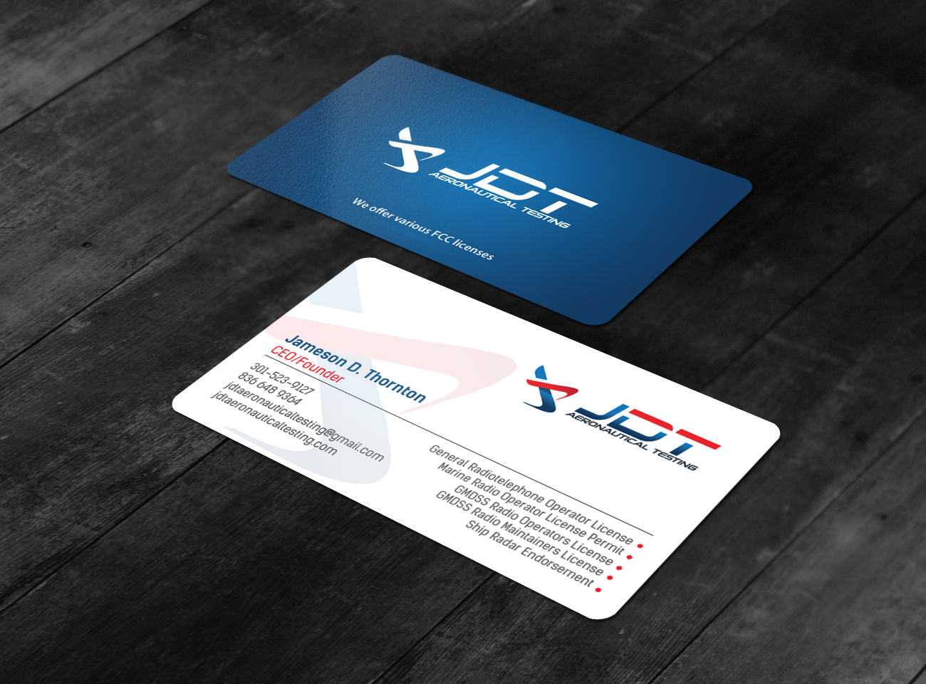 Business Card Design by chandrayaan.creative for JDT Aeronautical Testing | Design #11917433