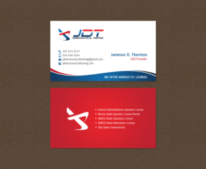 Business Card Design by chandrayaan.creative for JDT Aeronautical Testing | Design: #11918448