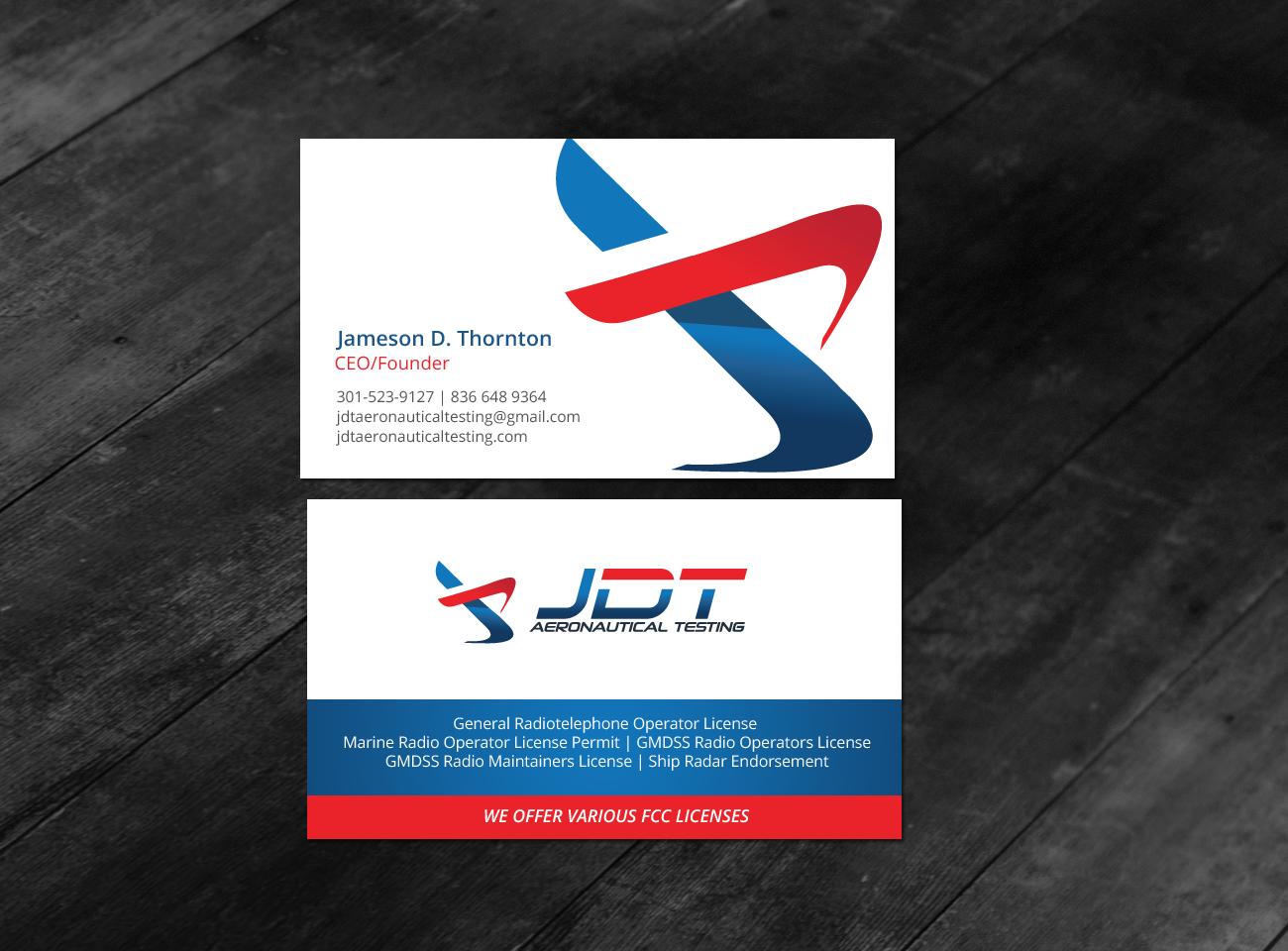 Business Card Design by chandrayaan.creative for JDT Aeronautical Testing | Design #11939006